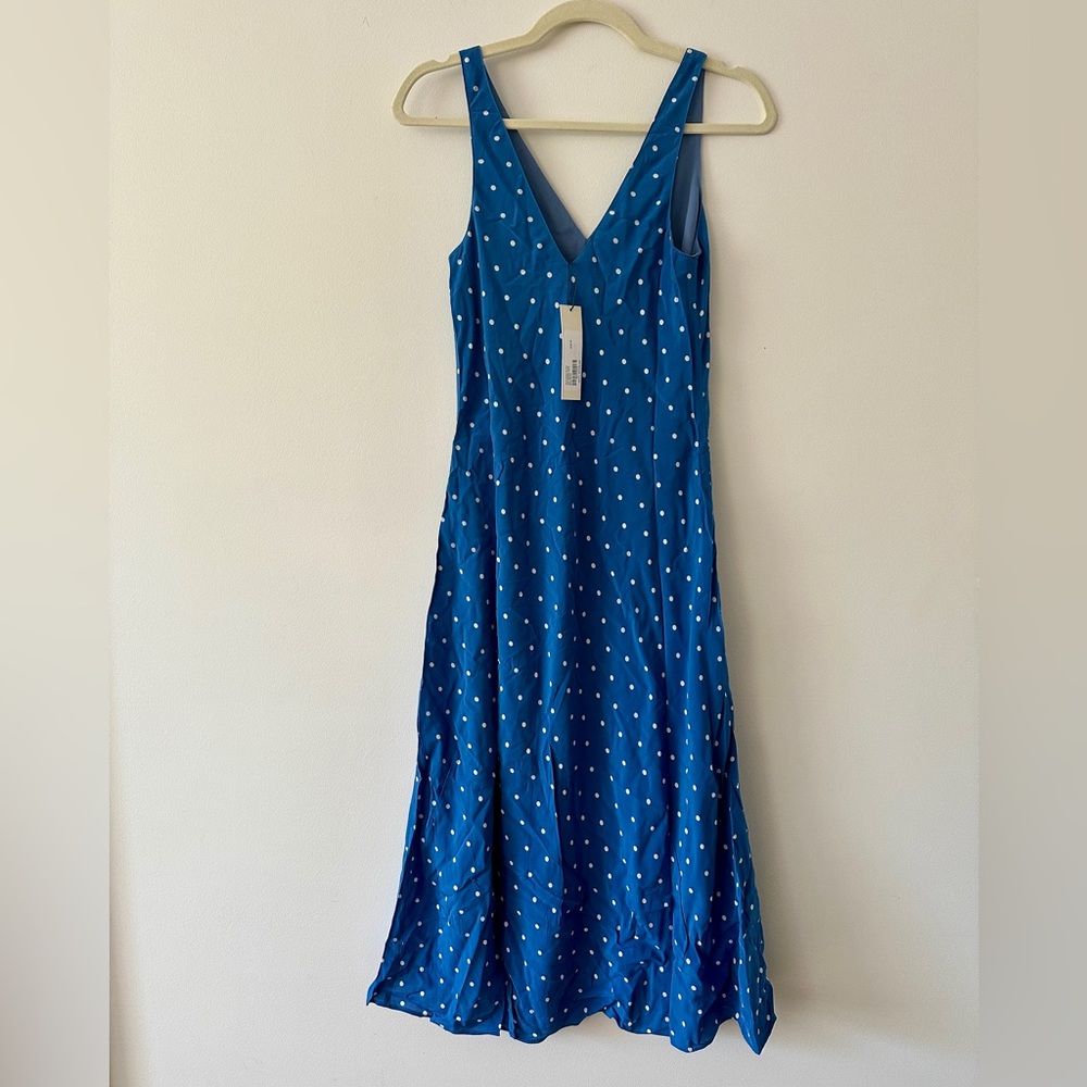 Alex Mill Blue Polka Dot Midi Dress - Picture 2 of 6